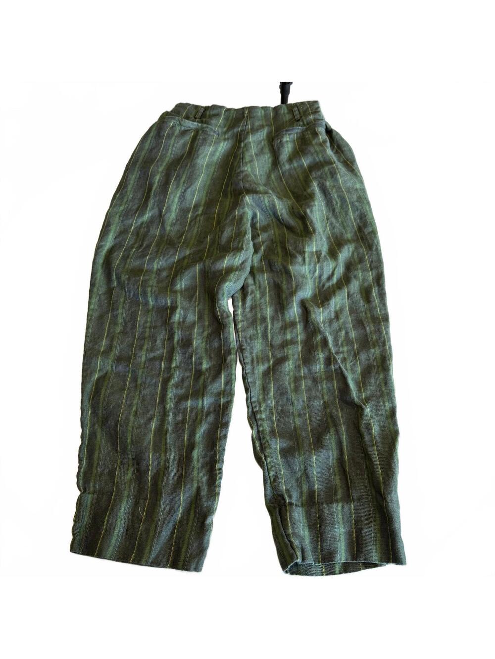 Anne Pinkerton Vintage 1990s Women's Linen Striped Trousers - Picture 5 of 5